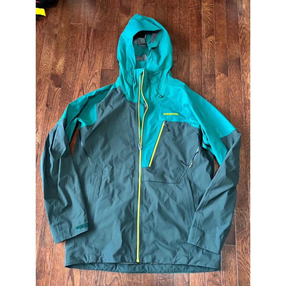 Patagonia Untracked Jacket Mens M Green Gray Gore-Tex RECCO Ski Snowboard FA16